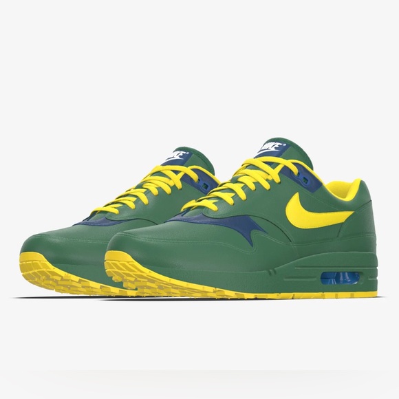 NEW NIKE AIR MAX 1 (BY YOU)  THE BRAZIL 🇧🇷 - MENS SIZE 7.5 (ONE OF A KIN… - Picture 2 of 10